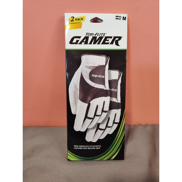Men's Top Flite Gamer Cadet Left Golf Glove White Medium 2 Pack - Picture 1 of 2